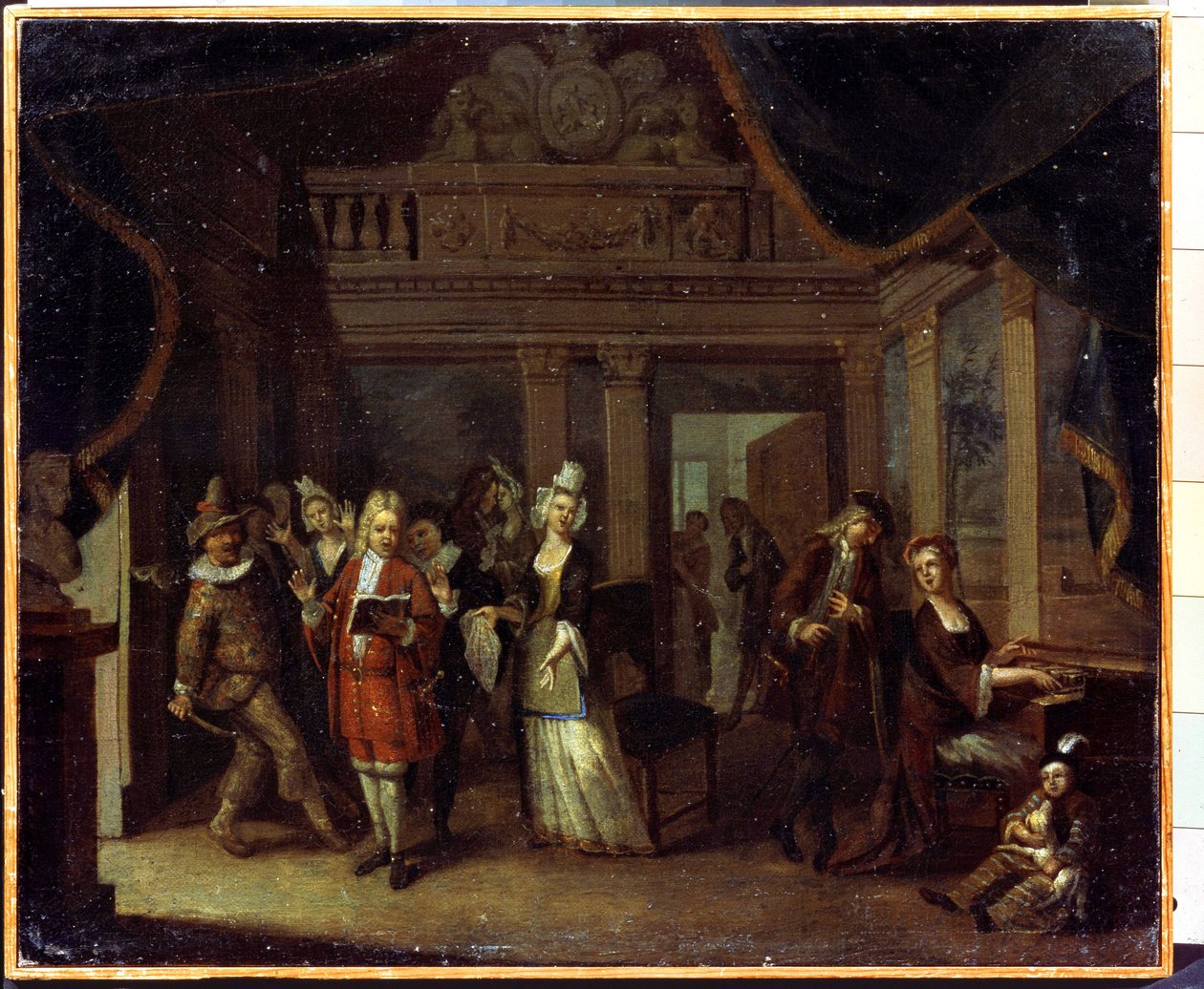 Concert privat. Un concert a casa. Pintura de Jan Josef Horemans el Vell o el Vell (1682-1759). Art flamenc, estil rococó. Oli sobre llenç. Museu Estatal d