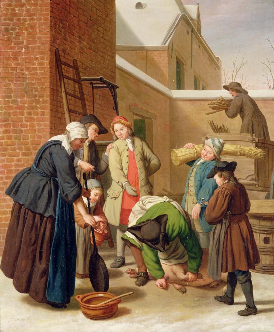 Neljä vuodenaikaa, talvi (öljy kankaalle) tekijältä Jan Josef the Elder Horemans