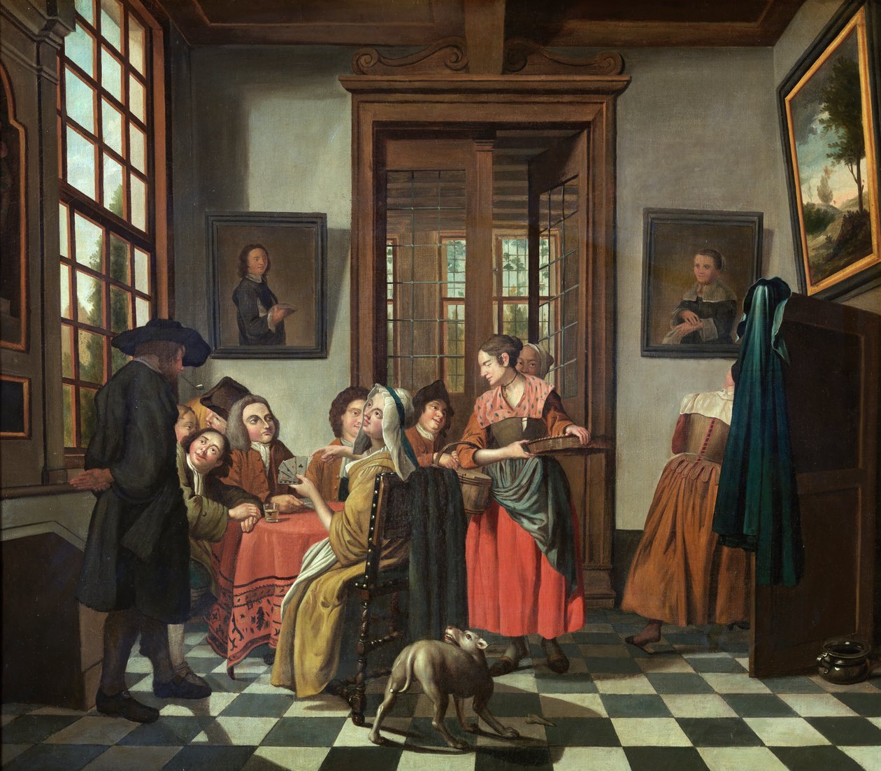 Korttipeli (öljy kankaalle) tekijältä Jan Josef the Younger Horemans