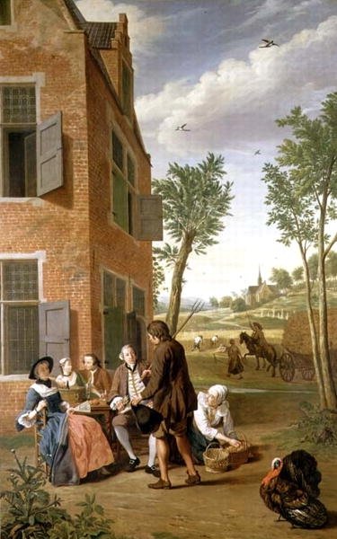 Figures in a Landscape (yksi neljästä sarjasta) tekijältä Jan Josef the Younger Horemans