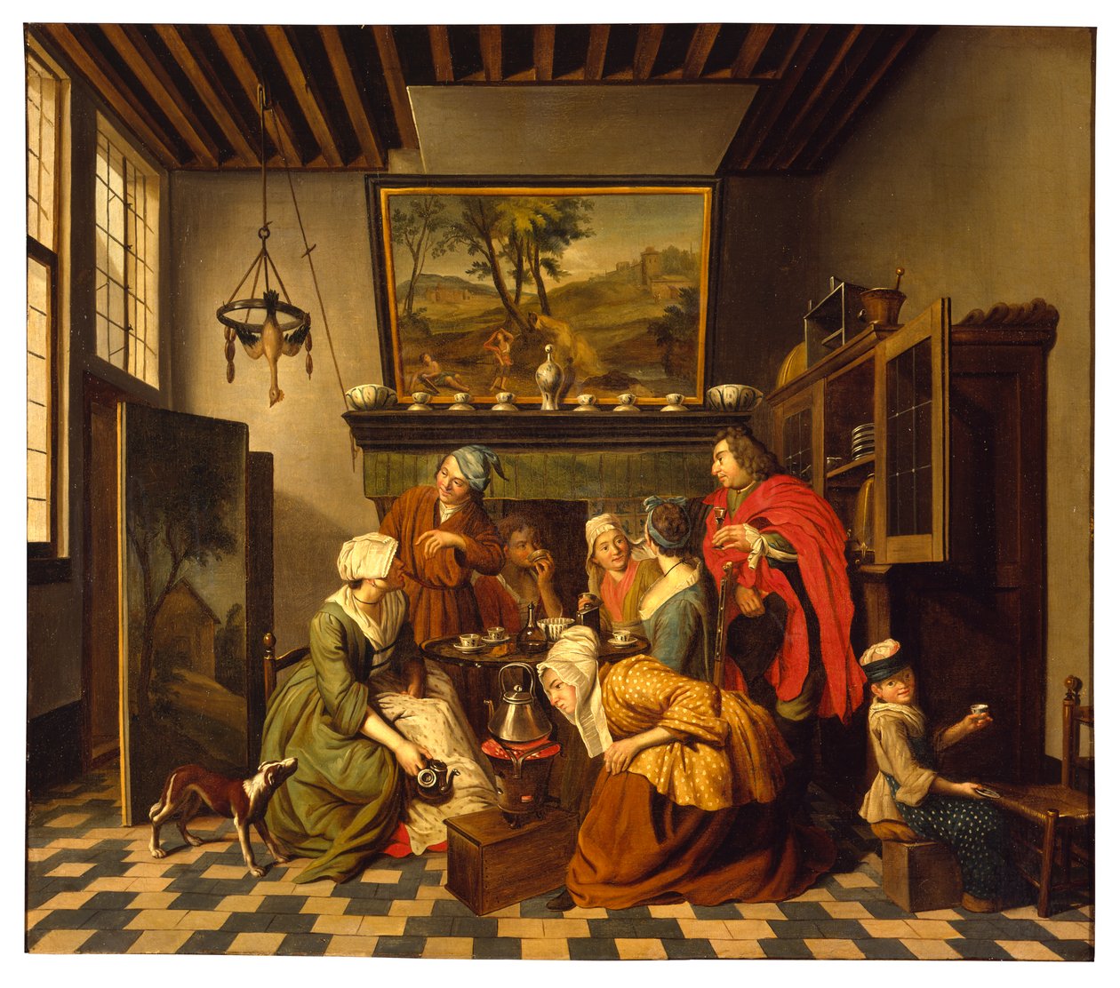 Tea Time (öljy kankaalle) tekijältä Jan Josef the Younger Horemans