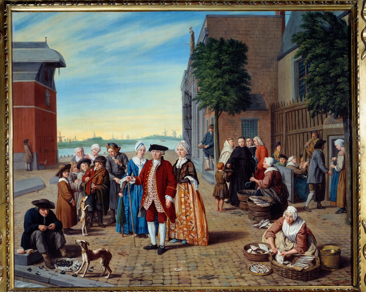 Kävele kalojen ja aatelisten luo Alankomaissa Jan Josef Horemansin maalaus Jeune (1714-1790) (ec.flam) 1771 Lyon, Musee des Beaux Arts tekijältä Jan Josef the Younger Horemans
