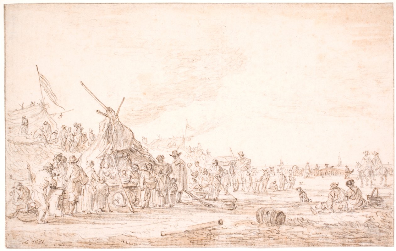Rannikkomaisema rantavalaan kanssa tekijältä Jan Josefsz van Goyen