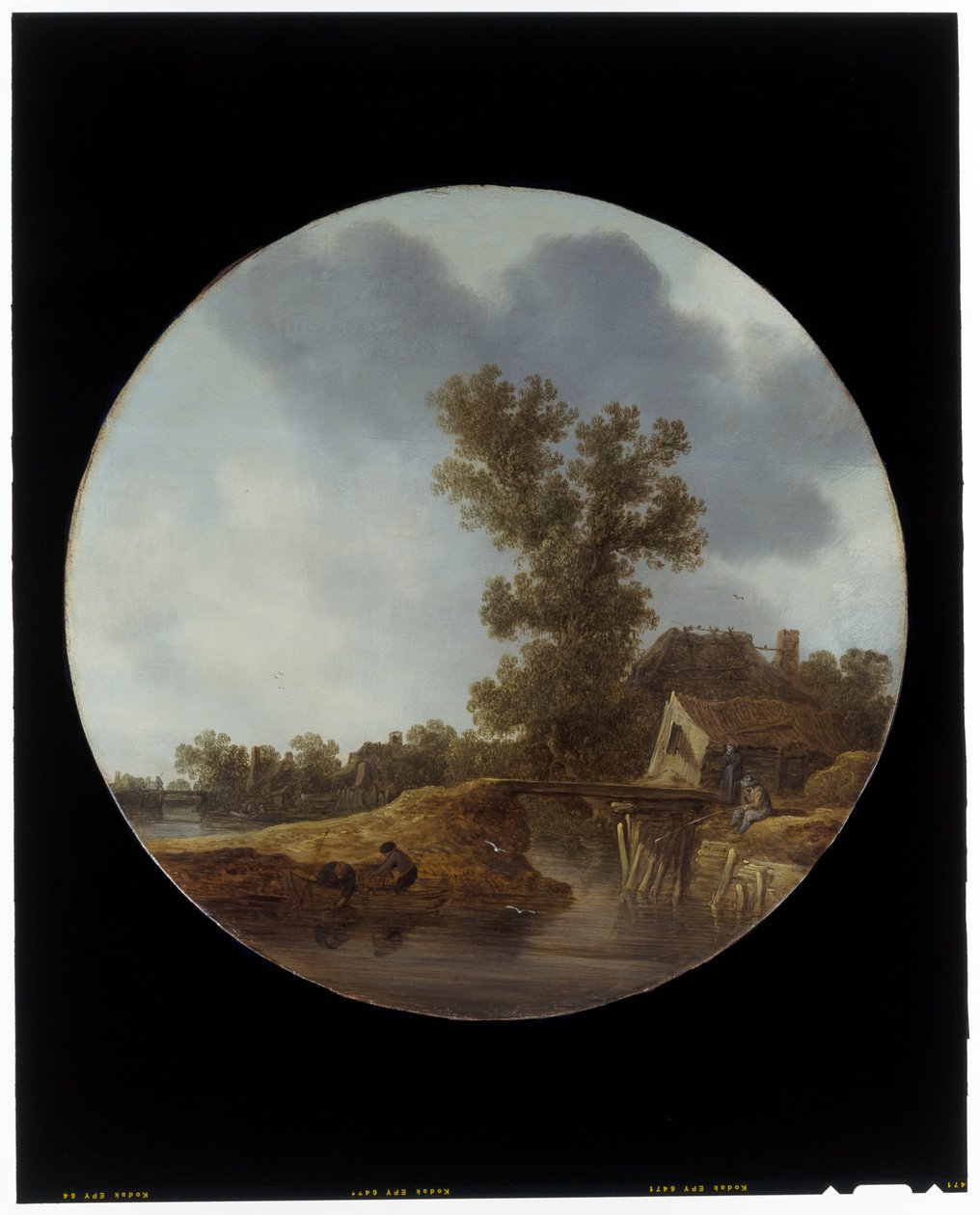 Jokimaisema onkijan kanssa tekijältä Jan Josephsz van Goyen