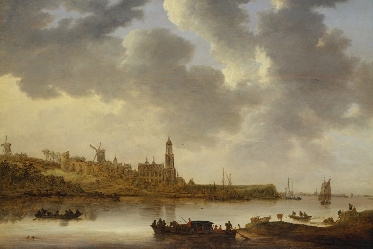Näkymä Reinin yli Rhenenissä tekijältä Jan Josephsz van Goyen