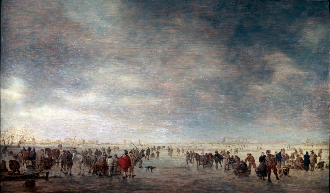 Luistelijoita, 1641. tekijältä Jan Josephsz van Goyen