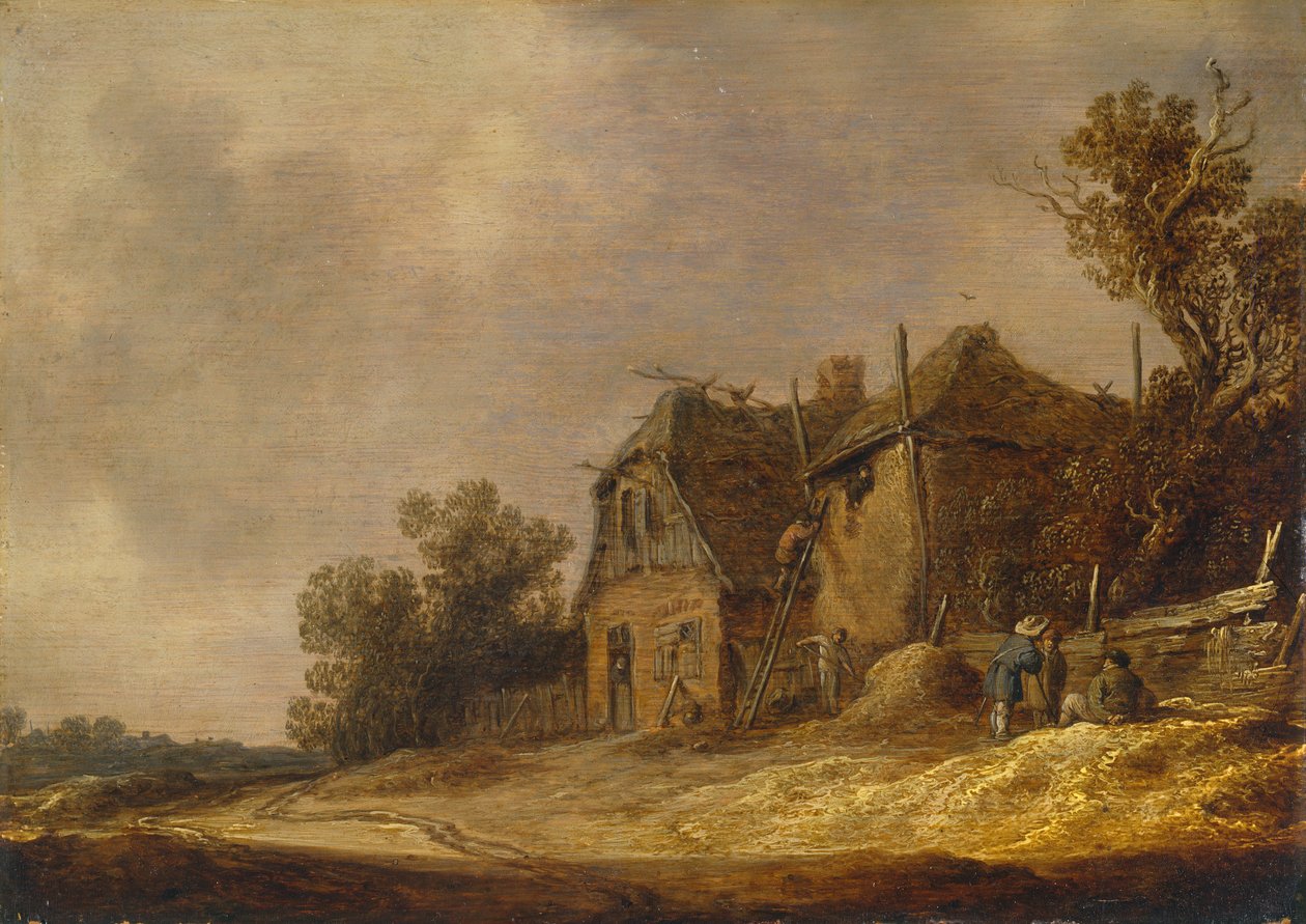 Maisema mökillä ja navetalla tekijältä Jan Josephsz van Goyen