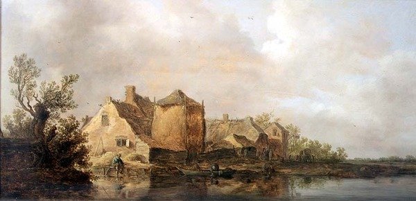River Scene ja Inn tekijältä Jan Josephsz van Goyen