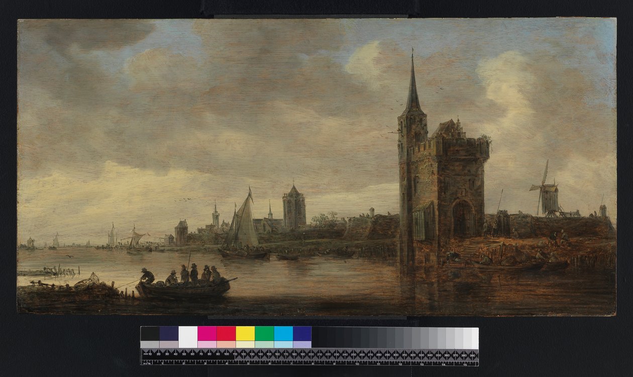 Jokimaisema veneineen, ennen vuotta 1656 tekijältä Jan Josephsz van Goyen