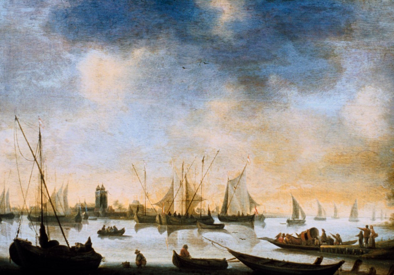 Näkymä joelle, 1600-luku. tekijältä Jan Josephsz van Goyen