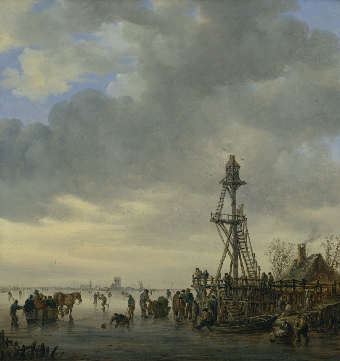 Laskeutumislava (öljy kankaalle) tekijältä Jan Josephsz van Goyen