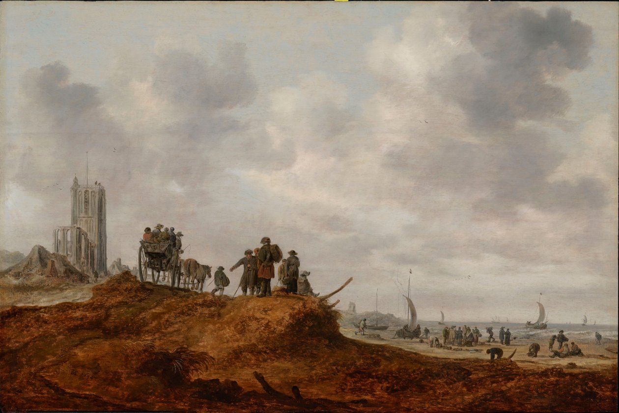 Egmond aan Zeen vanha kirkko tekijältä Jan Josephsz van Goyen