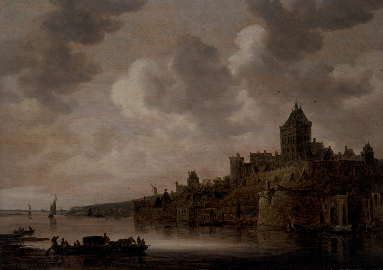 Valkhof Nijmegenissä, noin 1640-luku (öljy paneelissa) tekijältä Jan Josephsz van Goyen