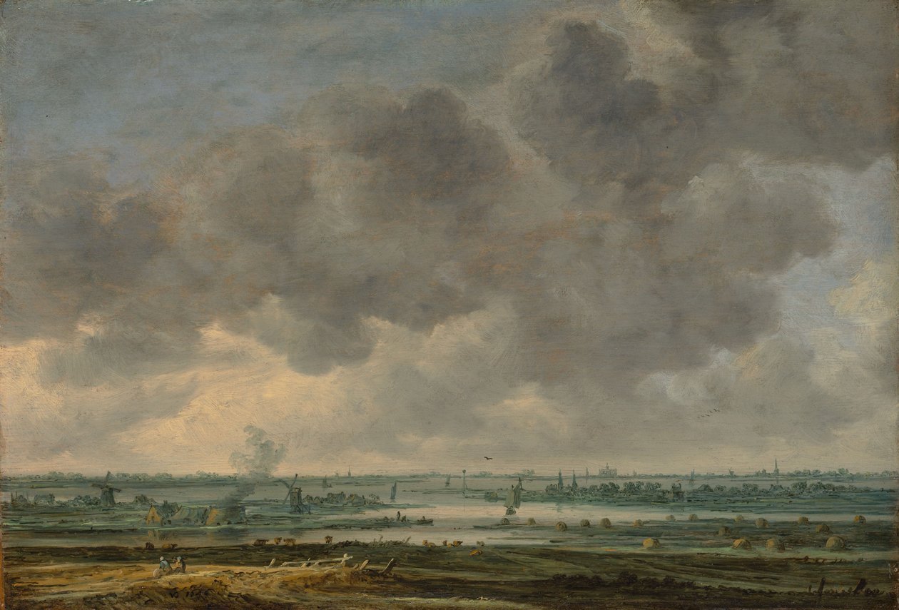 Näkymä Haarlemista ja Haarlemmer Meeristä, 1646 tekijältä Jan Josephsz van Goyen