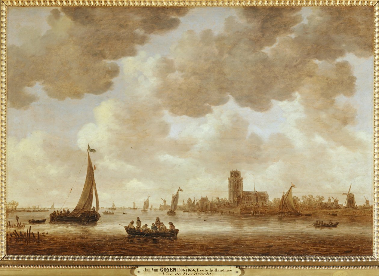Dordrechtin näkymä Grote Kerkin yläpuolelta ... tekijältä Jan Josephsz van Goyen