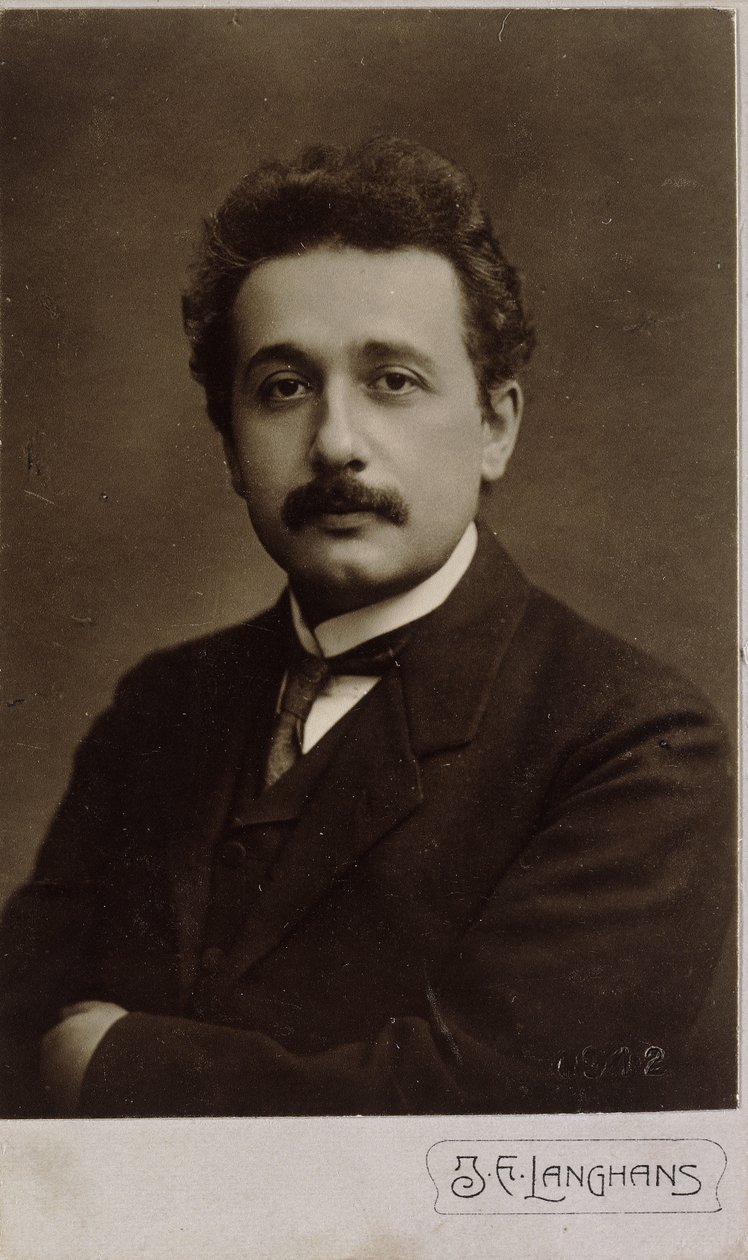 Carte-de-visite-muotokuva Albert Einsteinista Prahassa 1912, 1912 tekijältä Jan Langhans