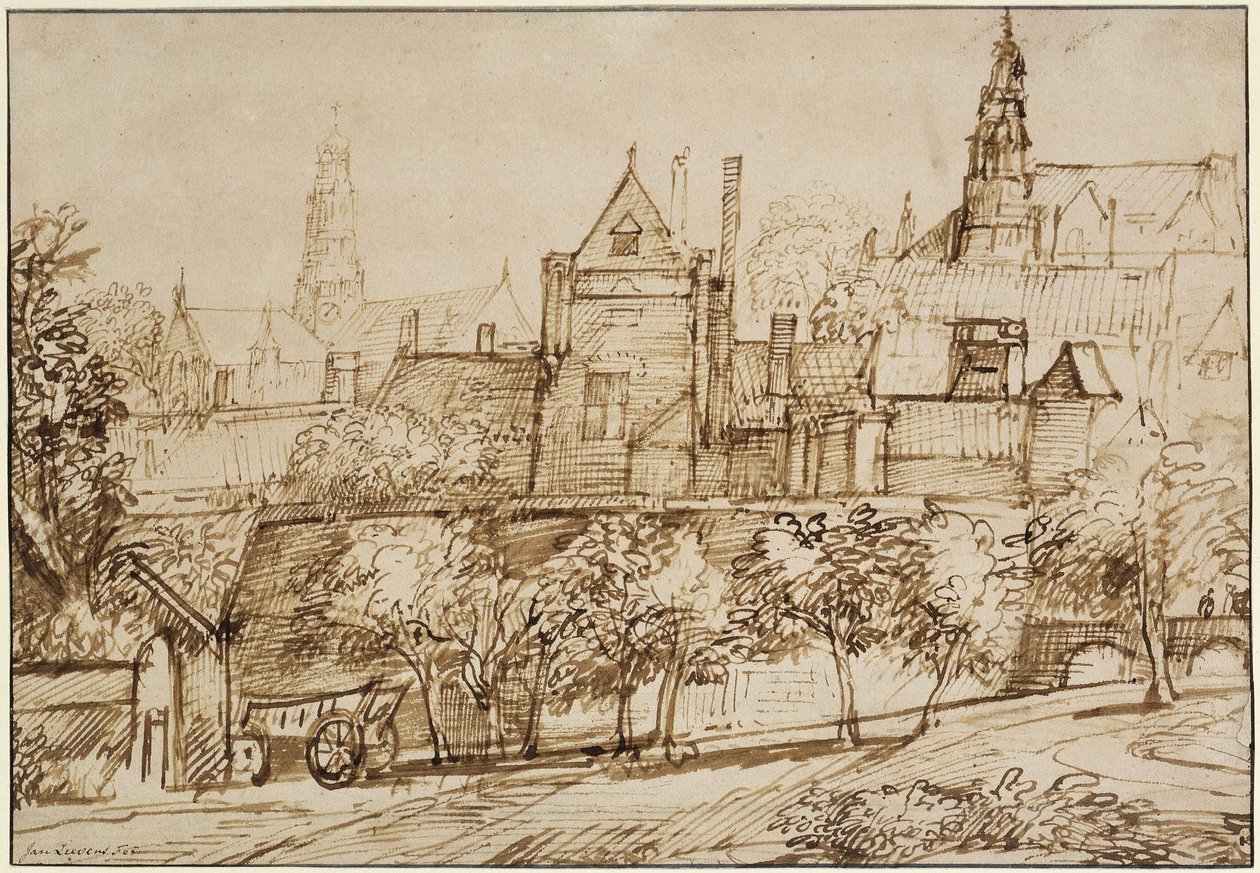 Näkymä Groote Kerk -kirkkoon Haarlemissa tekijältä Jan Lievens