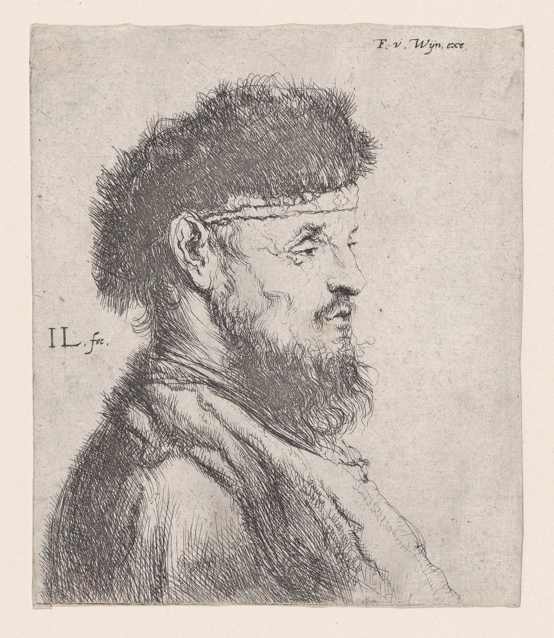 Karvahattuisen miehen rintakuva, 1600-luku. tekijältä Jan Lievens