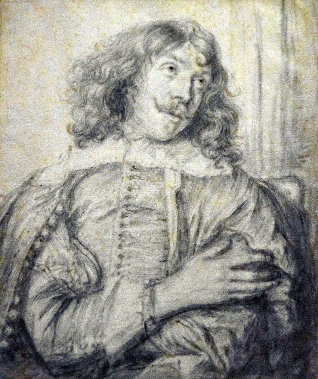 Jan Lievens (1607-1674) Adriaen Brouwerin muotokuva (n.1640 liitu paperille) MOU Oudenaarde 13-12-2018 tekijältä Jan Lievens