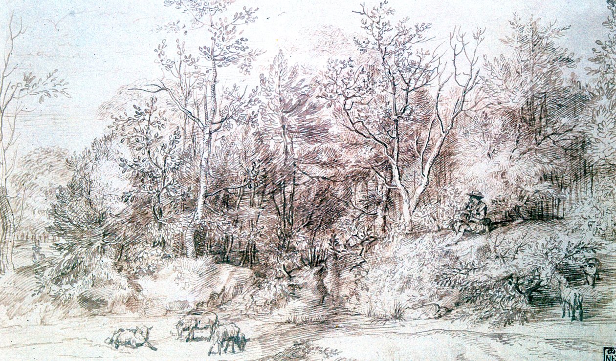 Maisema huilua soittavan henkilön kanssa, c1627-1674 tekijältä Jan Lievens