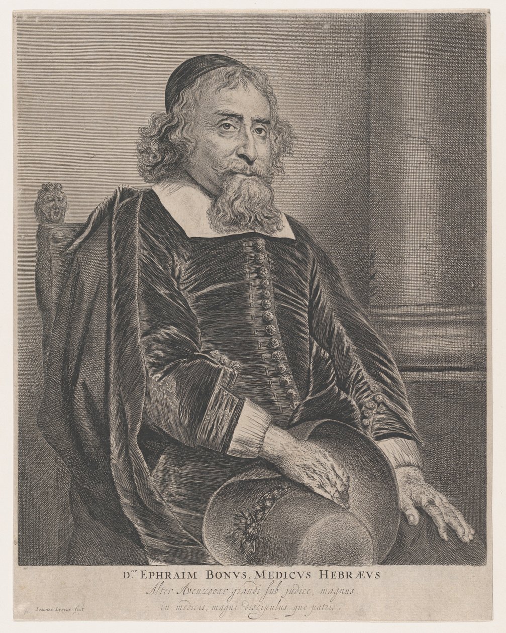 Ephraim Bonuksen muotokuva, lääkäri, 1600-luku. tekijältä Jan Lievens