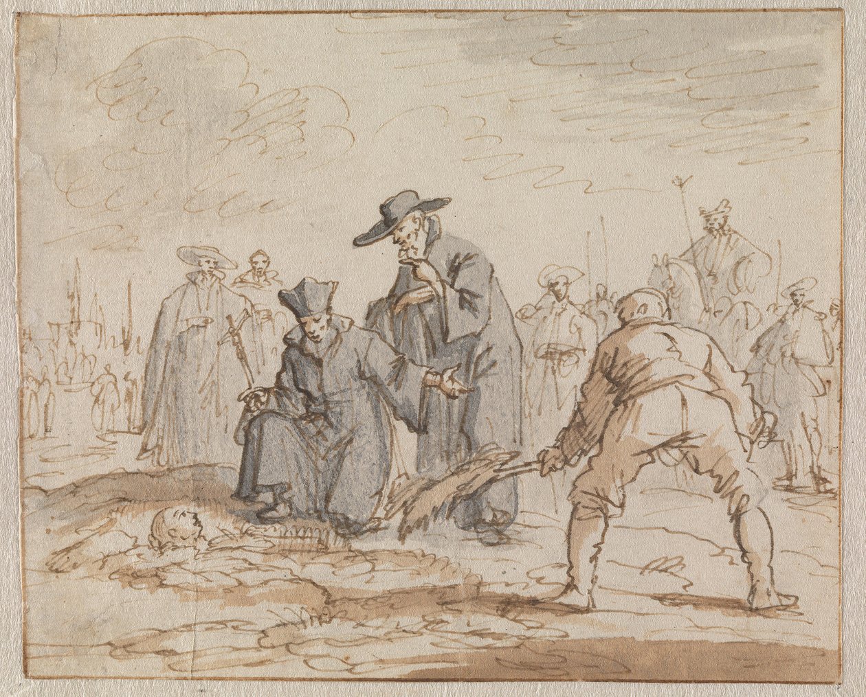 Anneke van den Hoven hautaaminen elävältä Brysselissä, 1591 tekijältä Jan Luyken