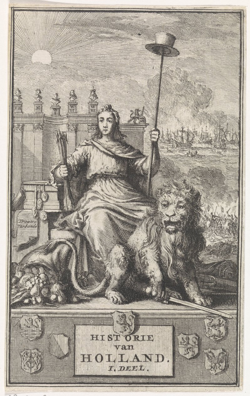 hollantilainen neitsyt Nimisivu: F. de la Neuville, History of Holland voi. Minä, 1704 tekijältä Jan Luyken