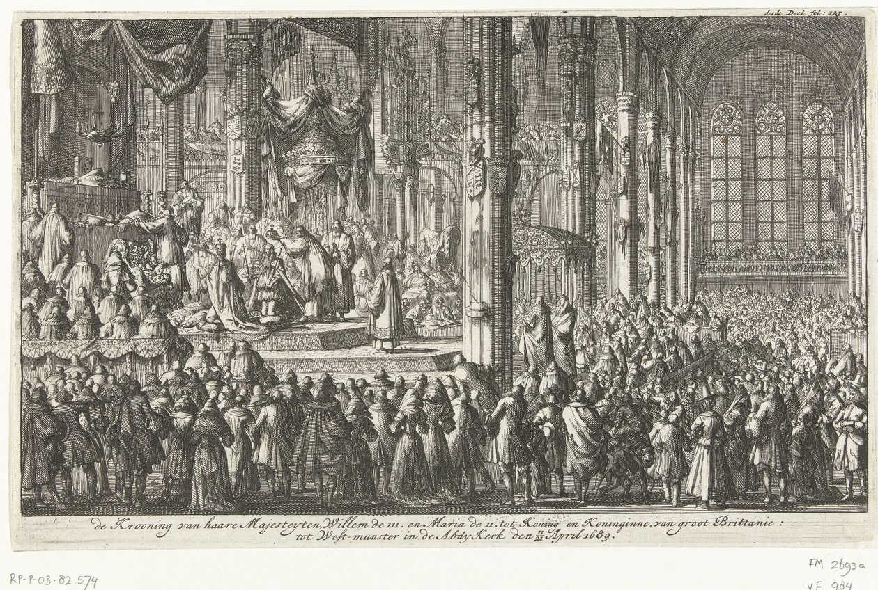 Vilhelm III:n kruunajaiset, 1689 tekijältä Jan Luyken