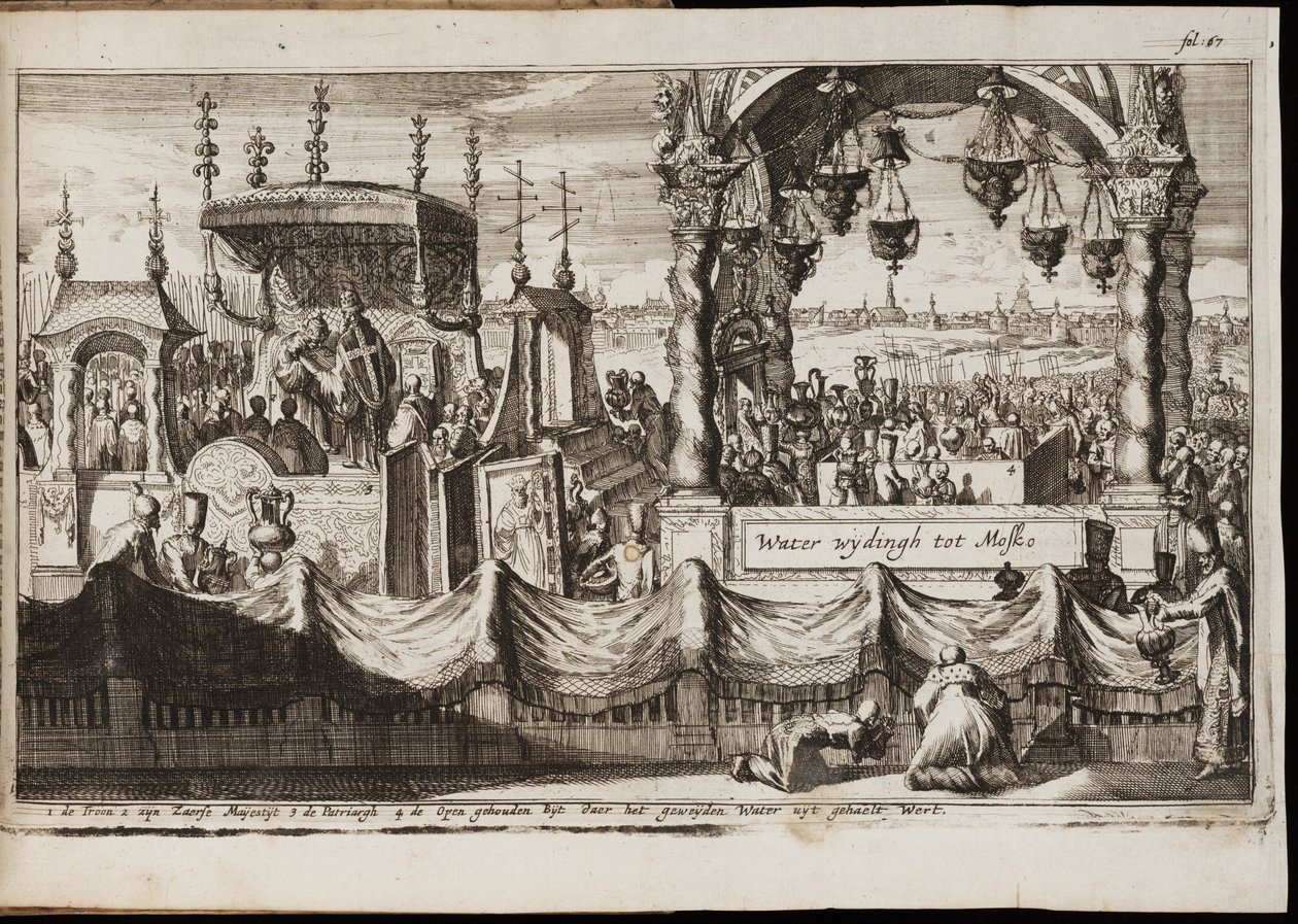 Suuri vesien siunaus Moskovassa, 1677 tekijältä Jan Luyken