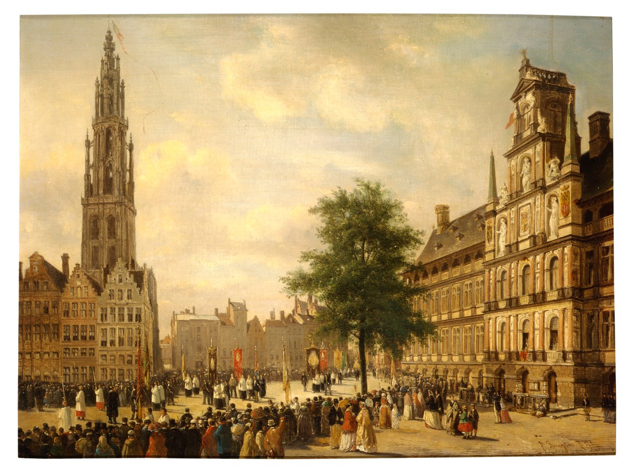 Kulkue Antwerpenin suurella paikalla tekijältä Jan M. Ruyten