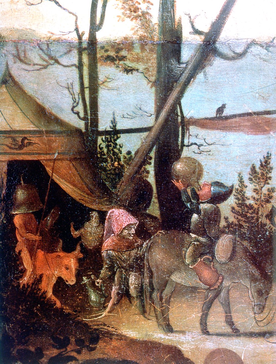 Maisemakohtaus, legenda Pyhästä Kristoferista, 1520-1559 tekijältä Jan Mandyn