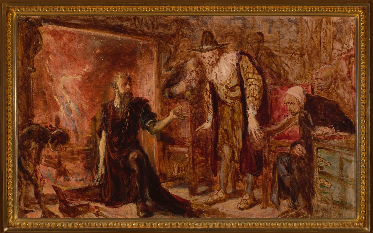 Alkemisti Sędziwój ja Sigismund III, luonnos tekijältä Jan Matejko