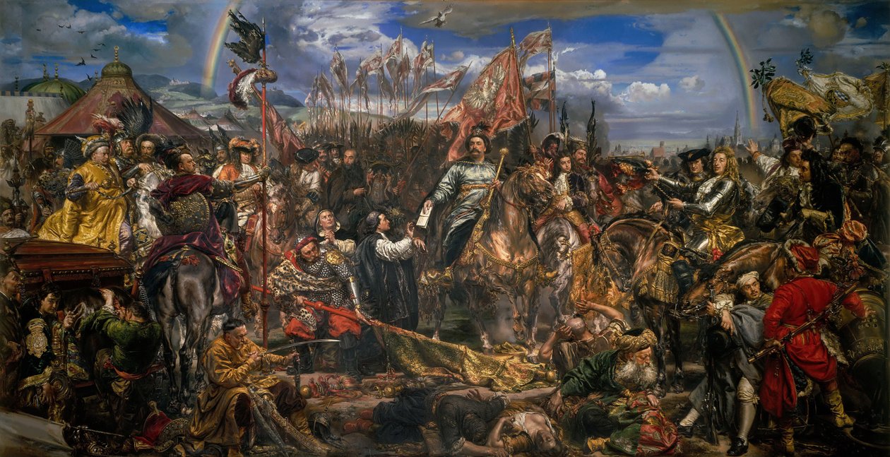 Jean III Sobieski (1629-1696) lähetti paavi Innocentius XI:lle voiton sanoman Wienin taistelun jälkeen tekijältä Jan Matejko