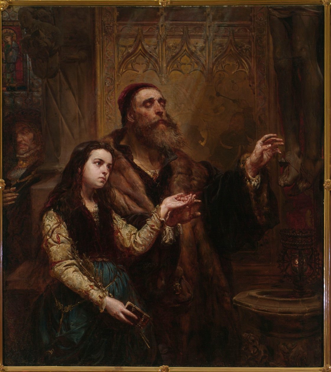 Sokea Wit Stwosz tyttärentyttärensä kanssa tekijältä Jan Matejko