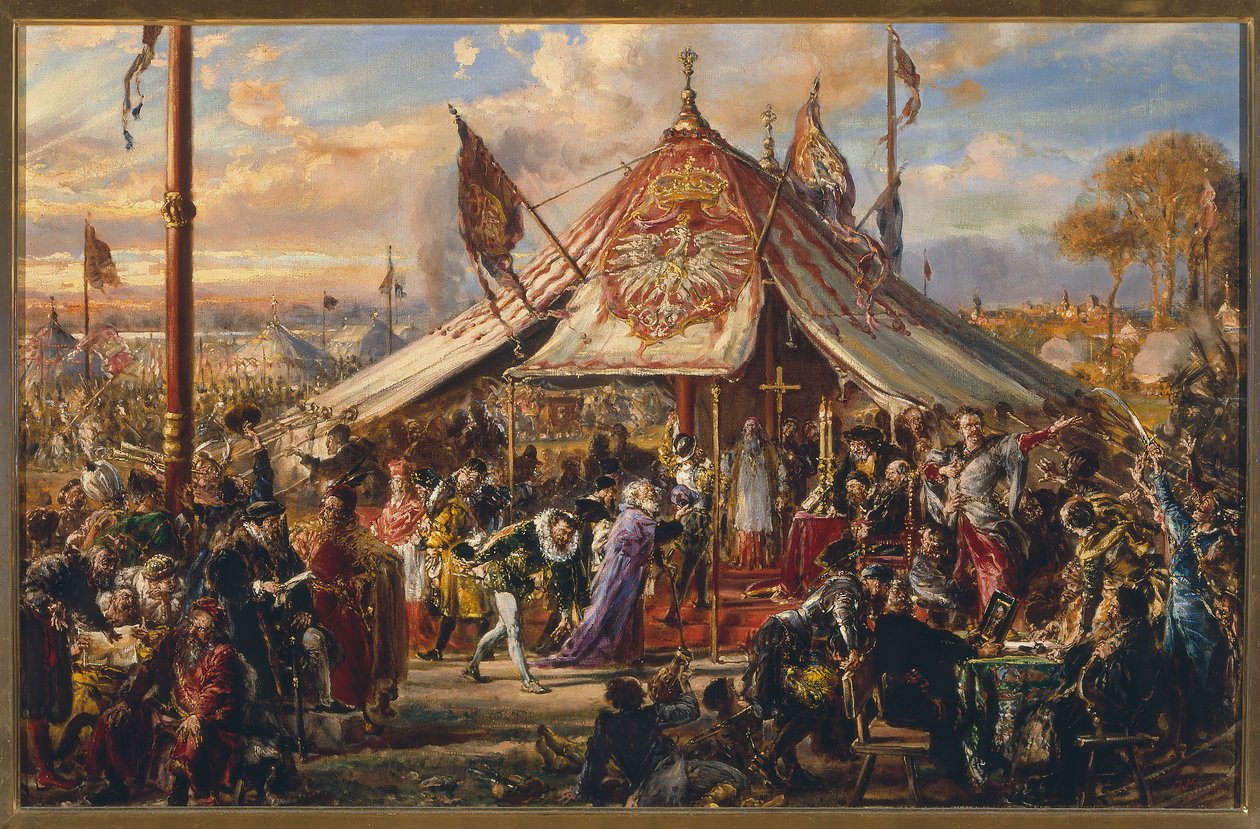 Puola-Liettuan valtioliiton mahti huipussaan. Kultainen vapaus. Kuninkaanvaali. Herran vuonna 1573 tekijältä Jan Matejko