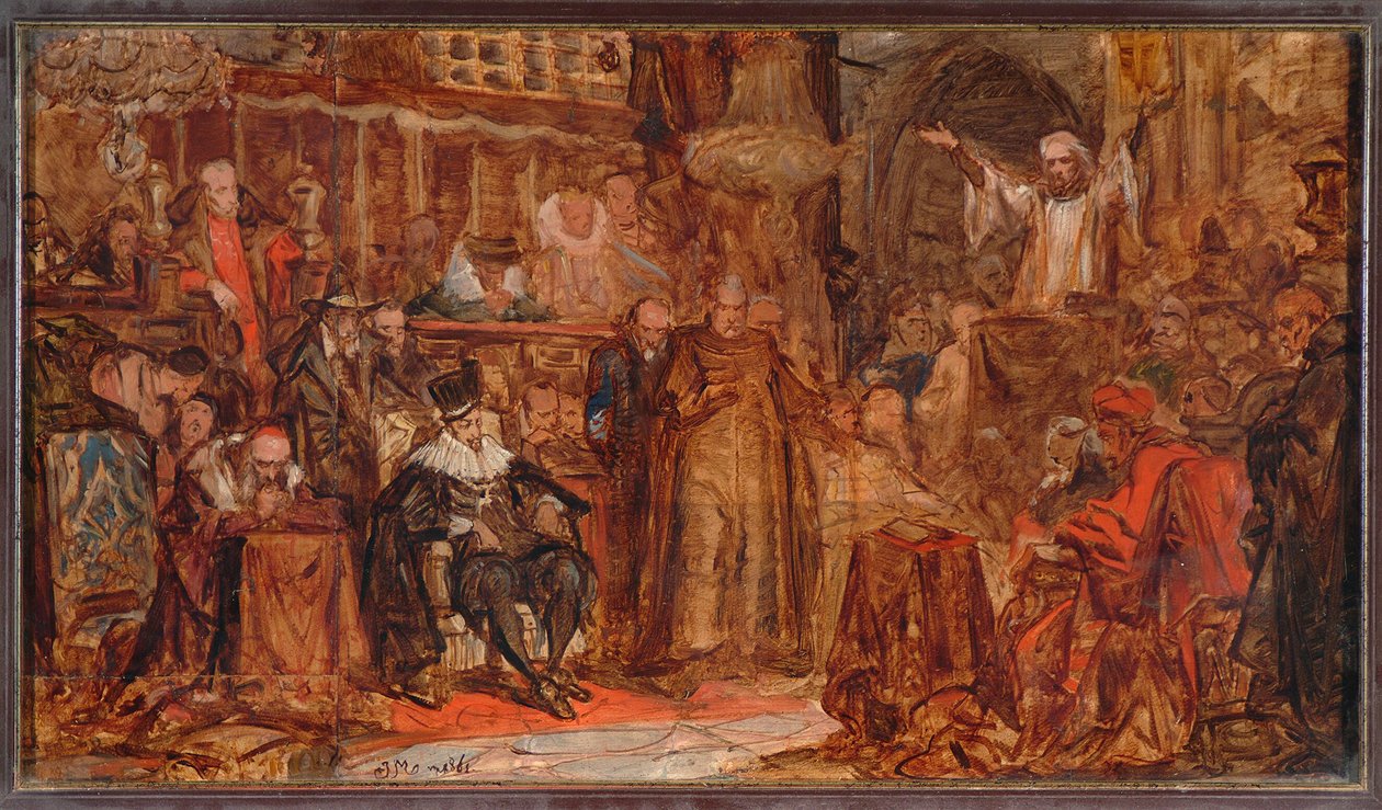 Luonnos teokseen ”Skargan saarna” tekijältä Jan Matejko