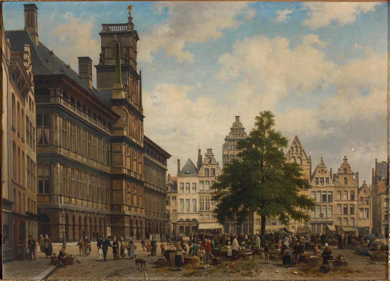Grote Markt ja vapauspuu, 1875. tekijältä Jan Michiel Ruyten
