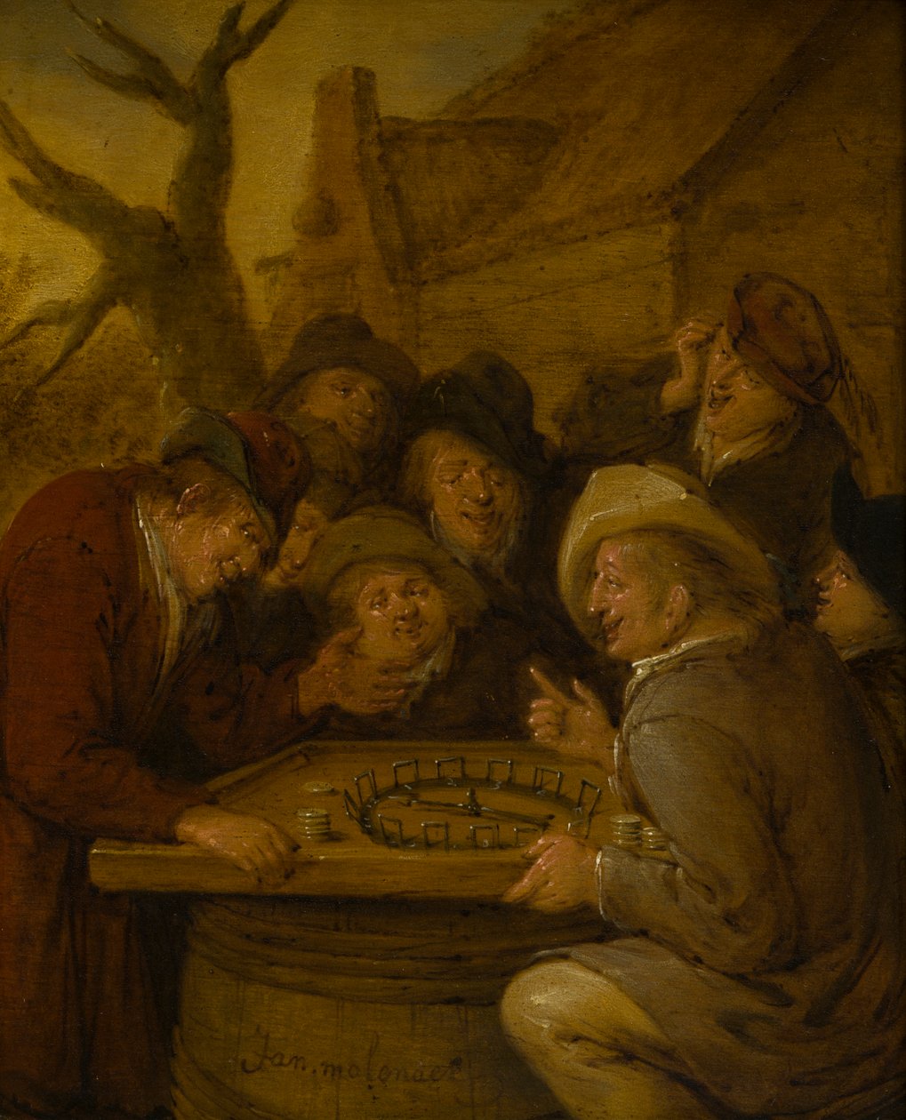 Boors pelaavat peliä Rouge et Noir, n. 1630-1668 (öljy kankaalle) tekijältä Jan Miense Molenaer