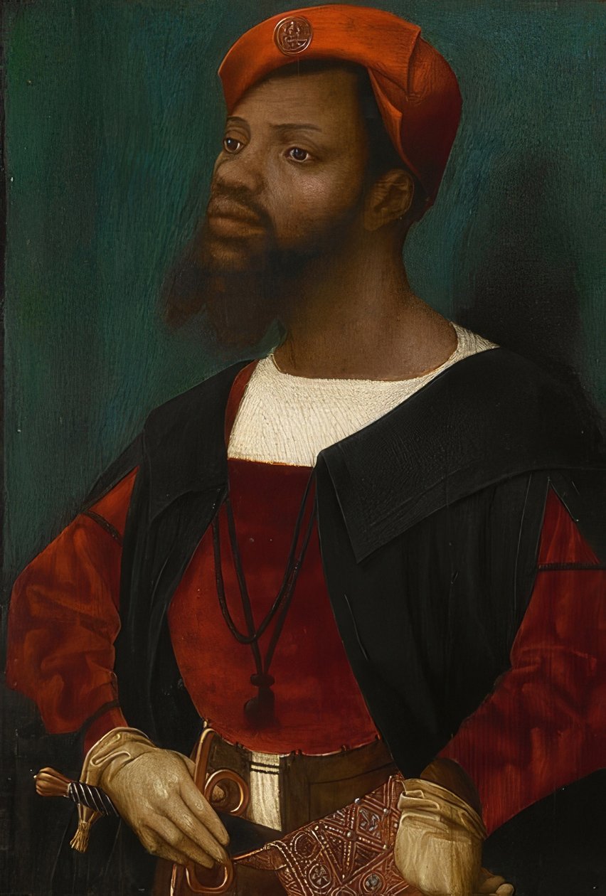 Afrikkalaisen muotokuva (Christophle le More?). Noin 1525-30 tekijältä Jan Mostaert