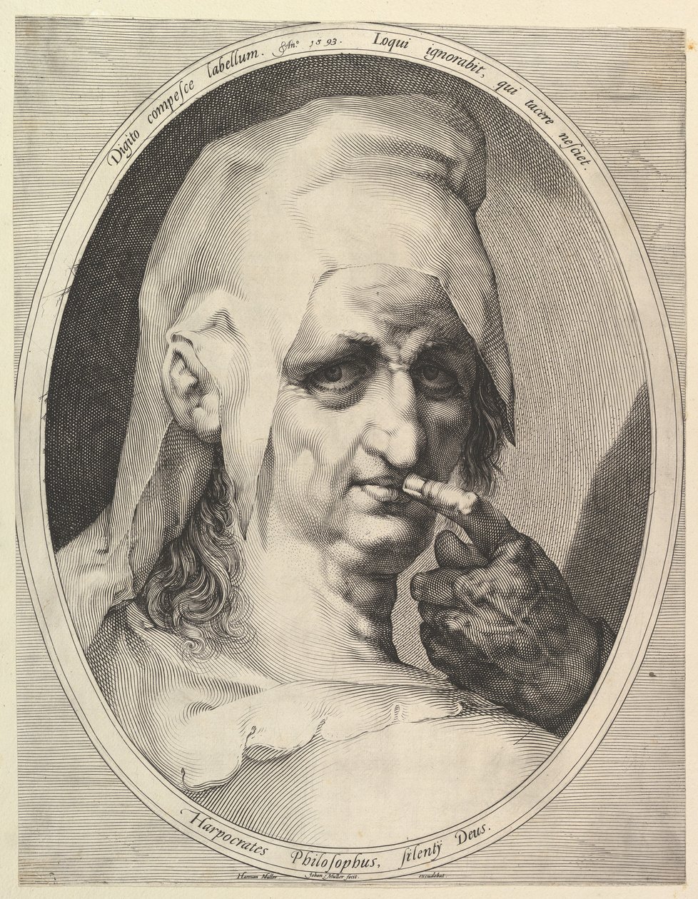 Harpokrates, filosofi, n. 1611. tekijältä Jan Muller