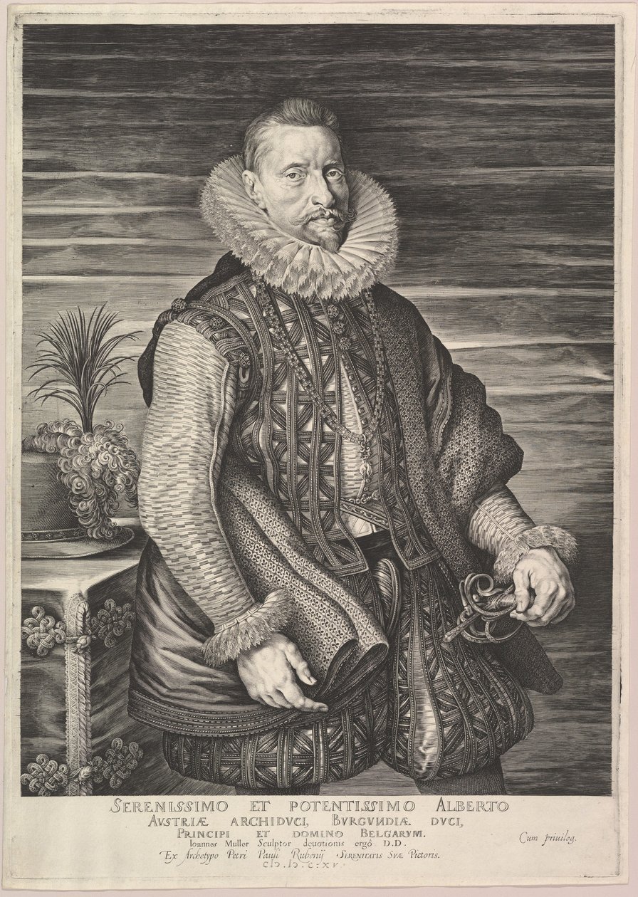 Albertin, Itävallan arkkiherttua, Etelä-Alankomaiden hallitsijan muotokuva, 1615. tekijältä Jan Muller