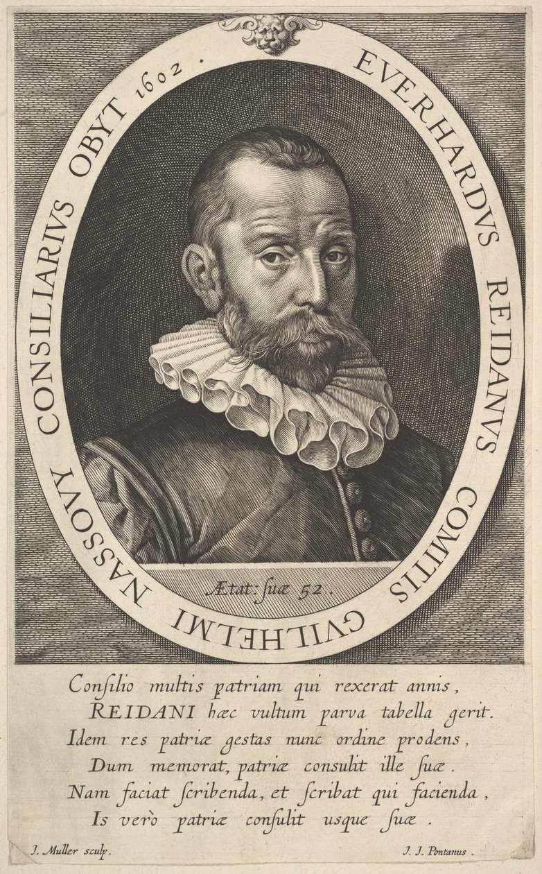 Oranssin prinssin Williamin valtuuston Everhard van Reydin muotokuva, 1602. tekijältä Jan Muller