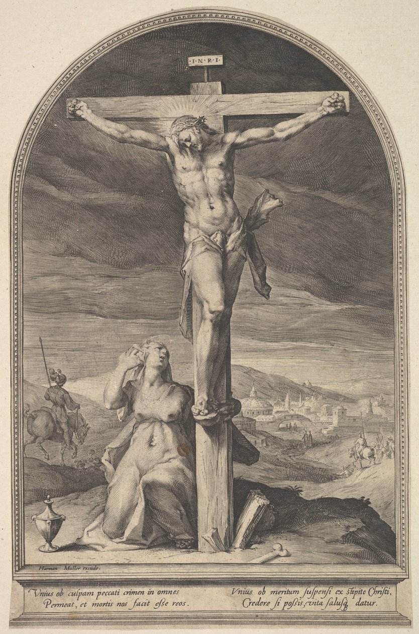 Pyhä Maria Magdaleena ristin juurella, n. 1612. tekijältä Jan Muller