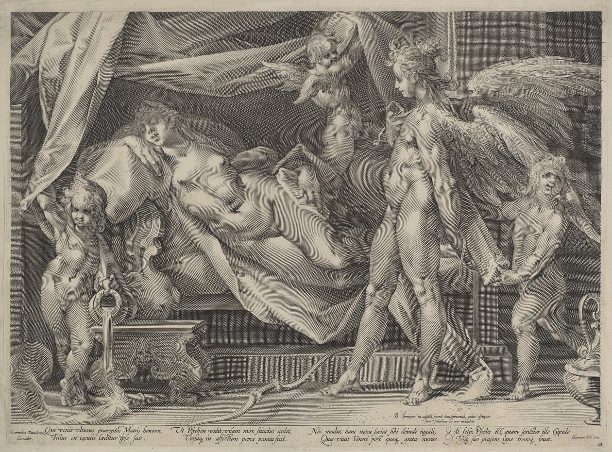 Cupid ja Psyche tekijältä Jan Muller, after Bartholomaeus Spranger