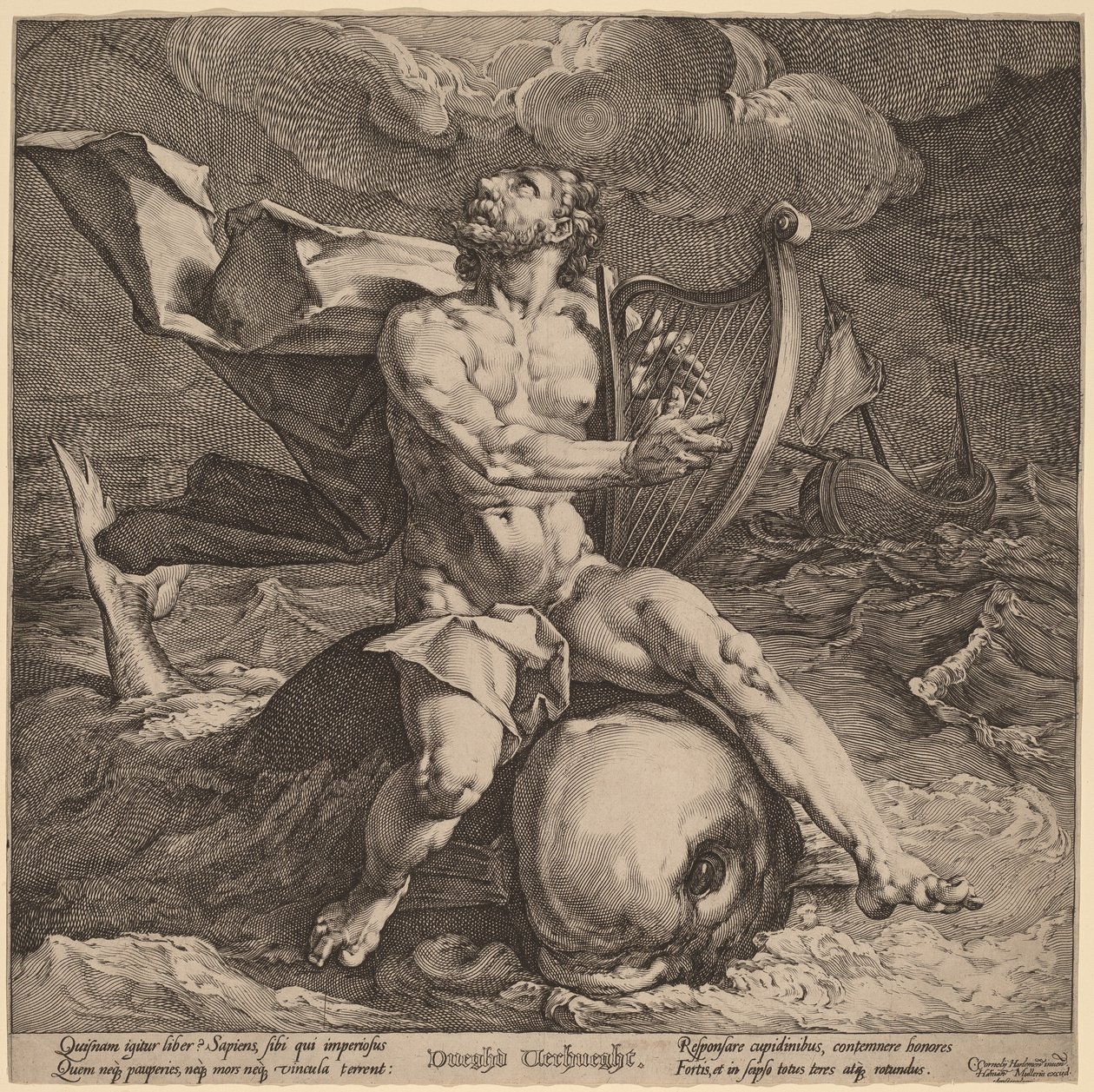 Arion delfiinillä tekijältä Jan Muller, after Cornelis Cornelisz van Haarlem