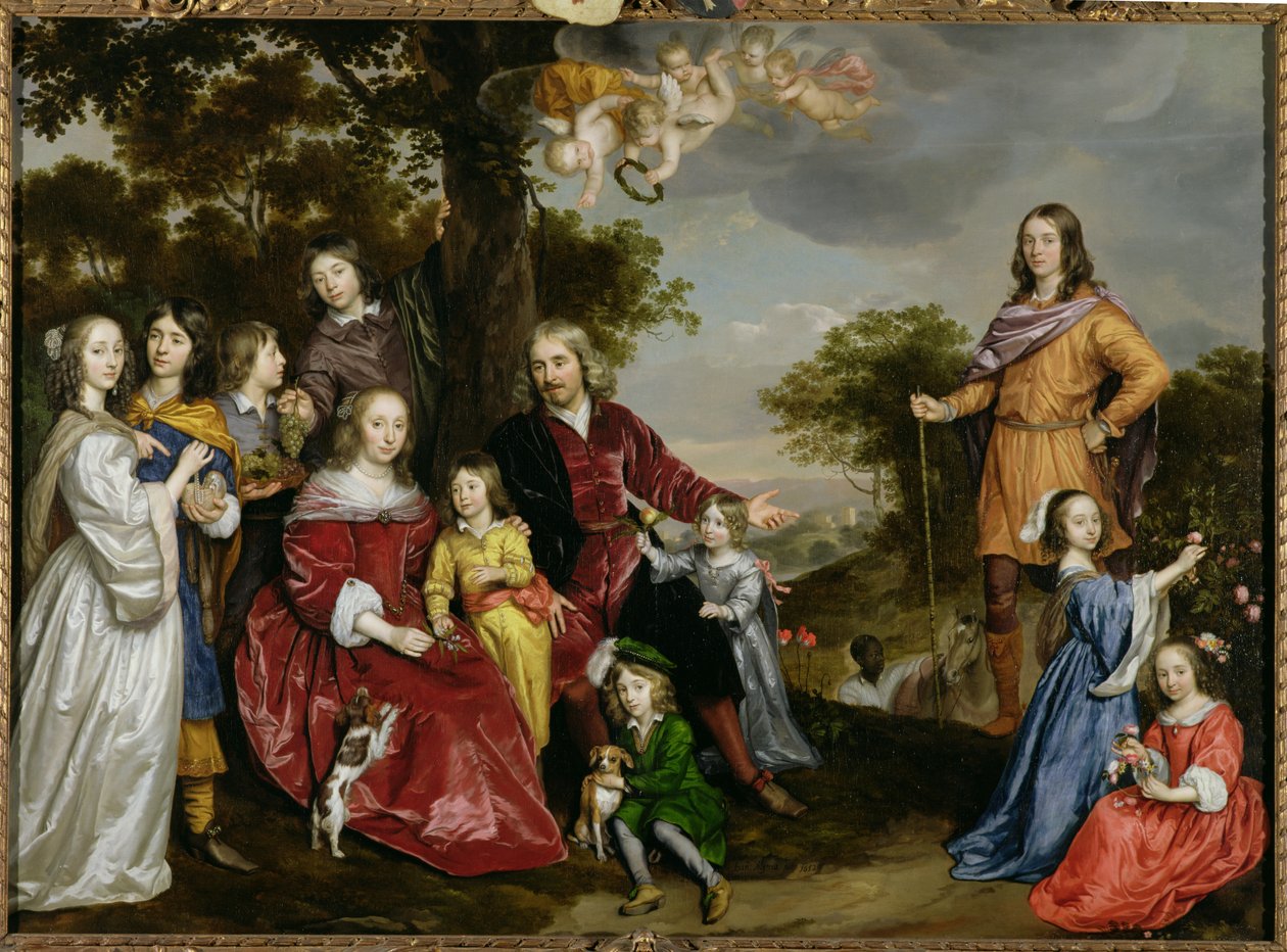 W. van der Kerckhovenin ja hänen perheensä muotokuva, 1652 tekijältä Jan Mytens or Mijtens