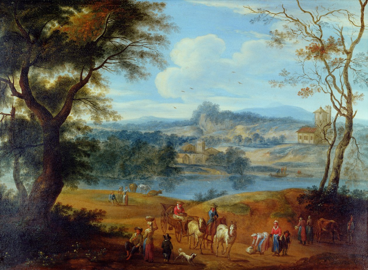 Maisema, noin 1700 tekijältä Jan Peter van the Elder Bredael