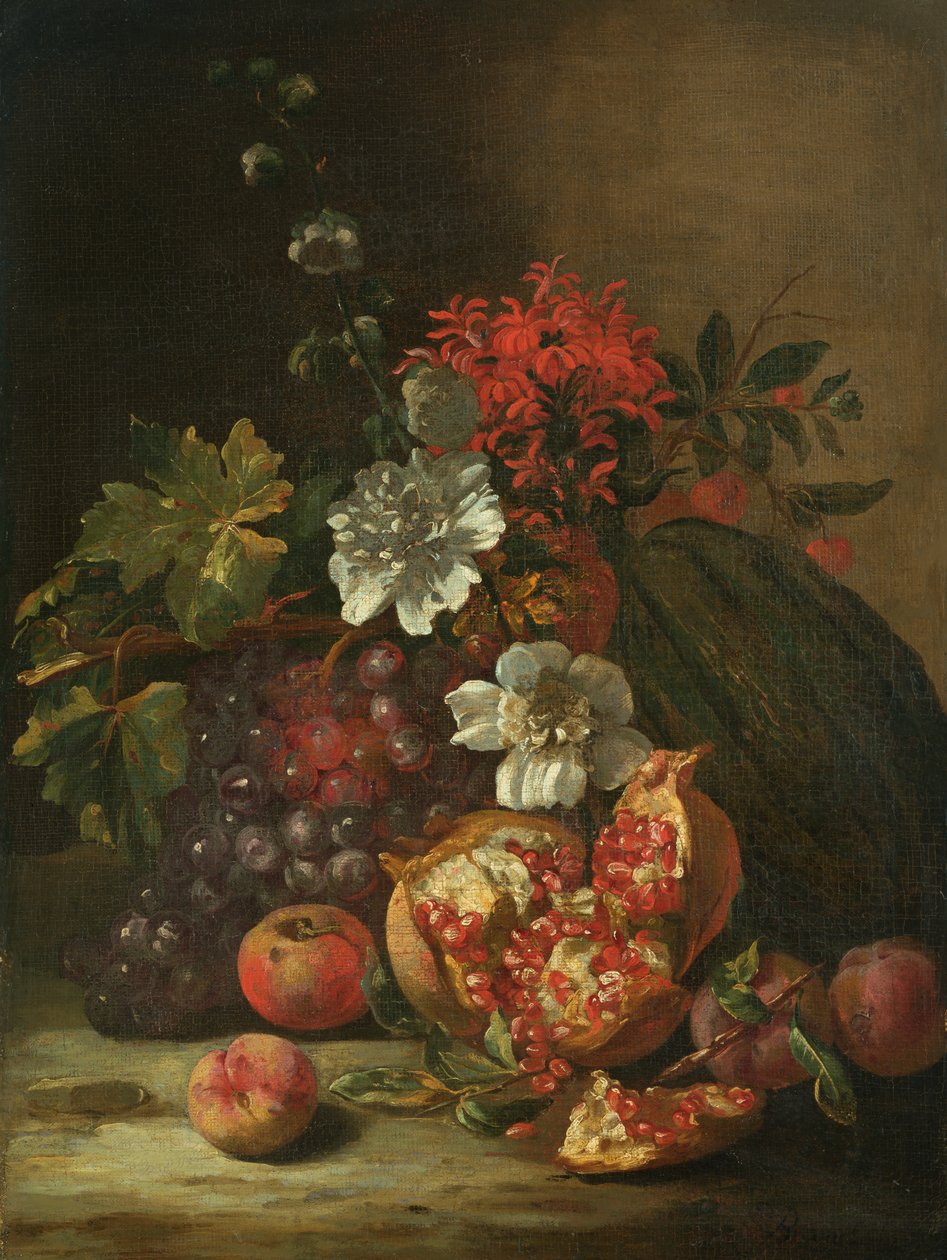 Hedelmät ja kukat tekijältä Jan Peter van the Younger Bredael