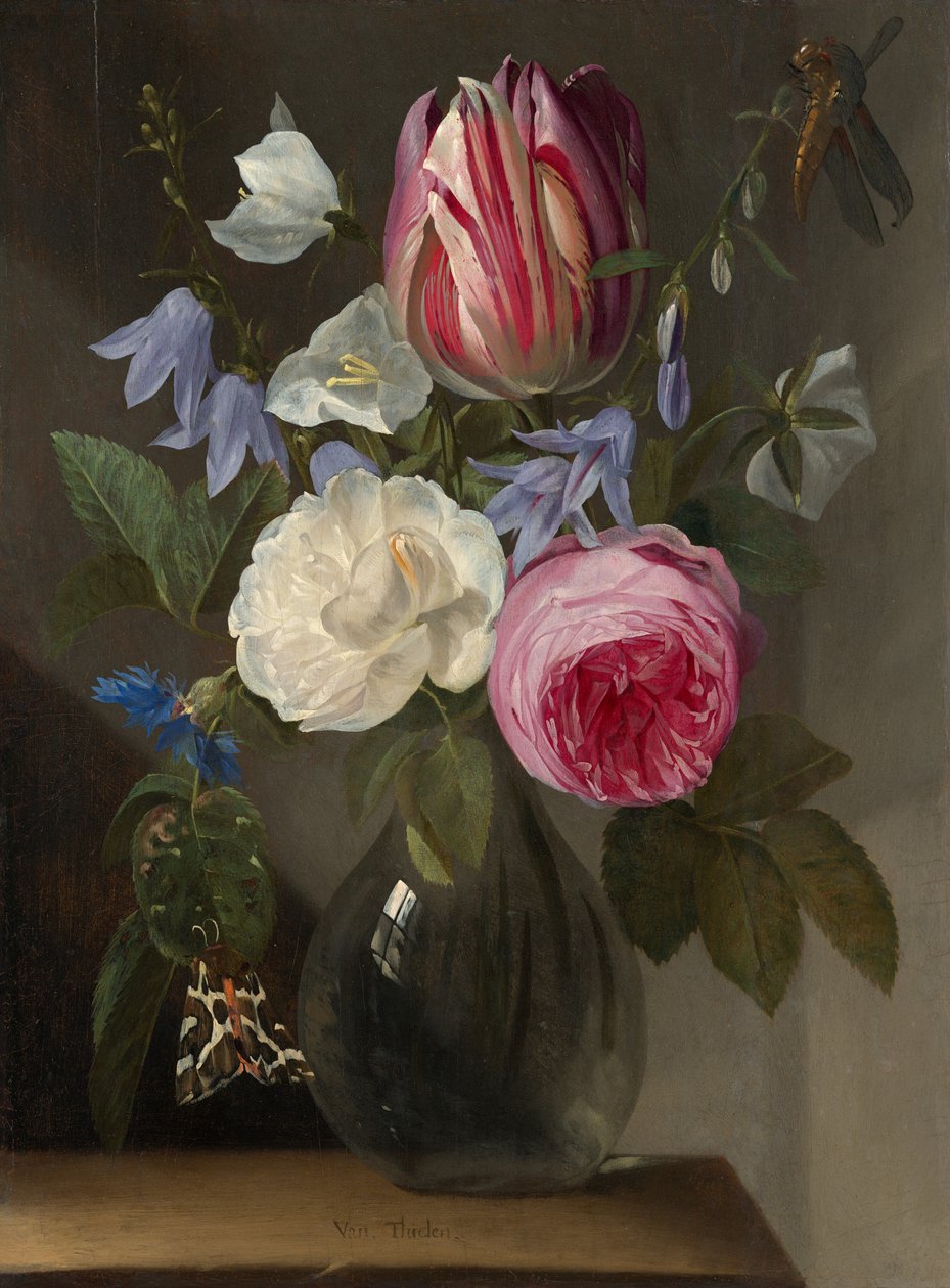 Ruusut ja tulppaani lasimaljakossa, n. 16501660. tekijältä Jan Philips van Thielen