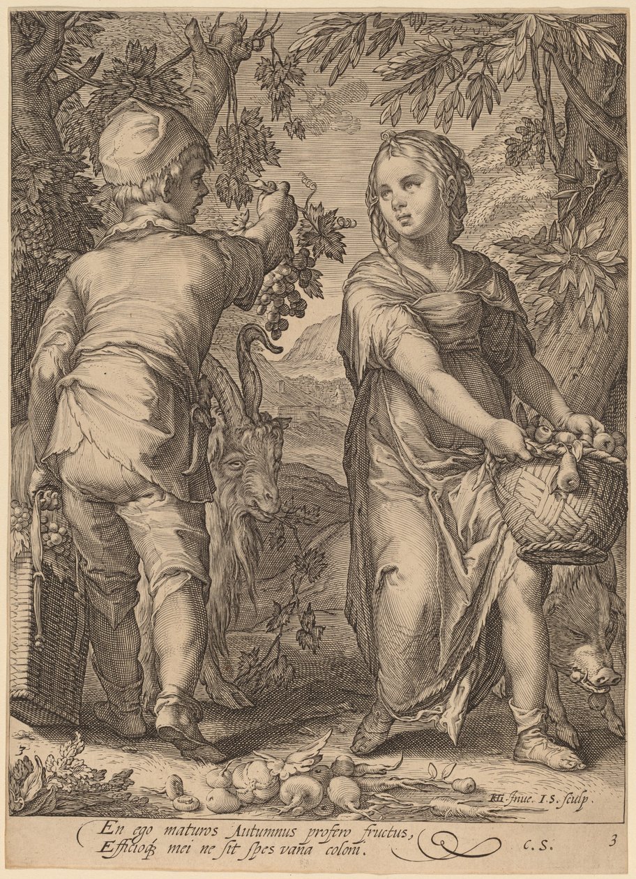 Syksy tekijältä Jan Pietersz Saenredam after Hendrik Goltzius